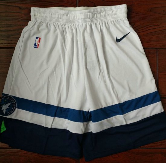 NBA 2018 Minnesota Timberwolves shorts blanc